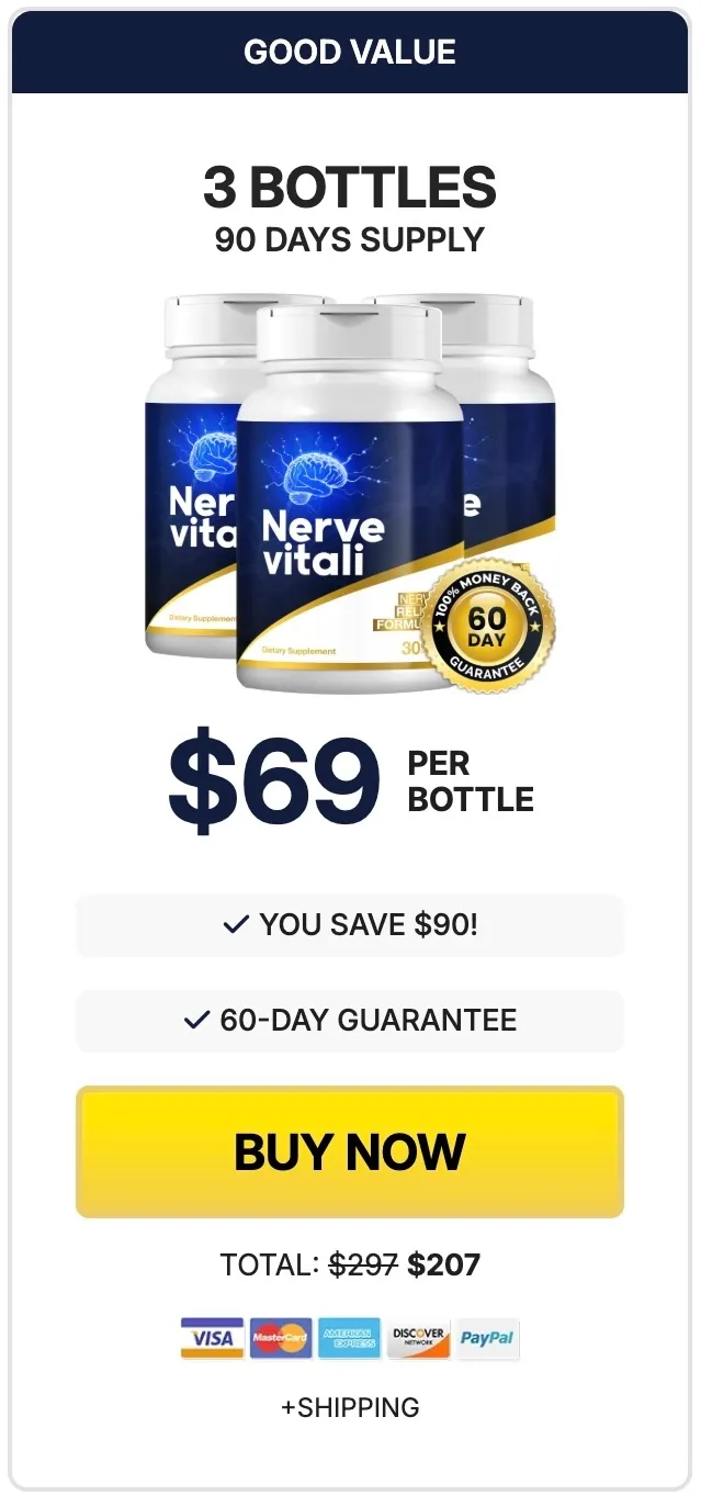 Nerve Vitali 3 bottle supply - 90 day nerve support