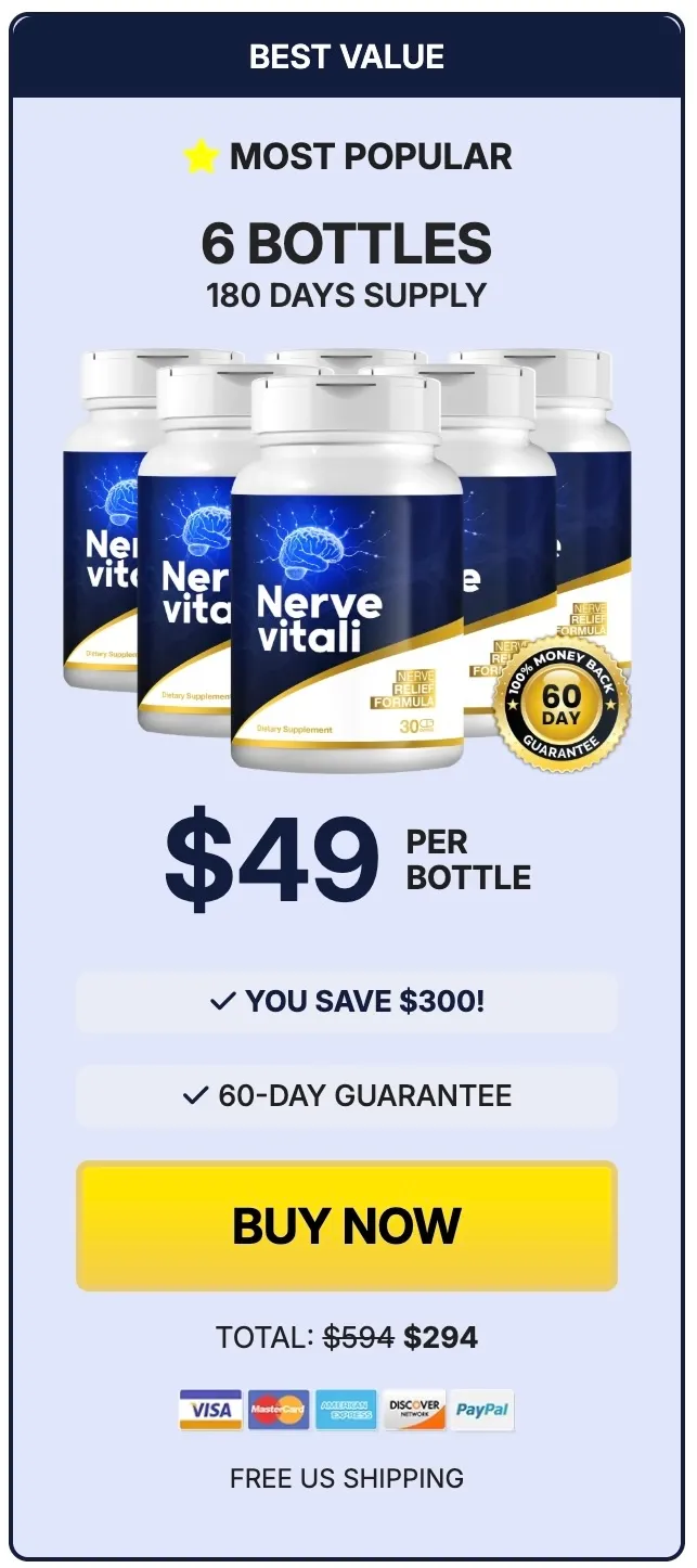 Nerve Vitali 6 bottle supply - 180 day best value